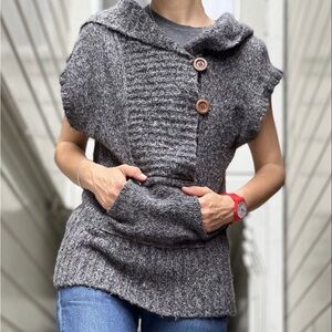 Free People Cap Sleeve Hooded Sweater Women’ Size L